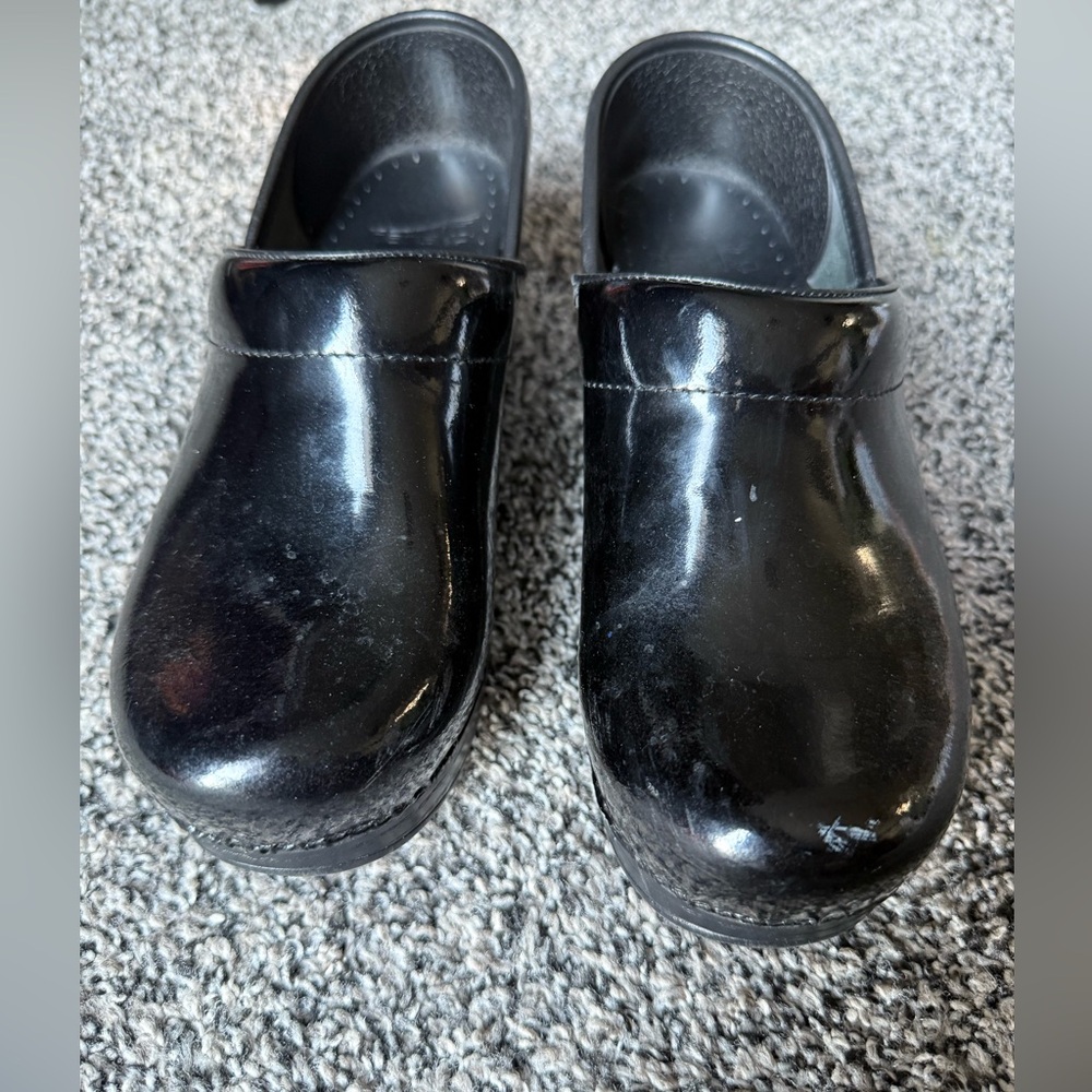 Dansko Black Leather Mules